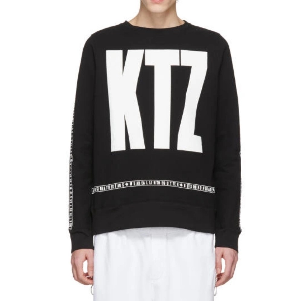 KTZ Black Letter Logo Sweatshirt, Men's Large